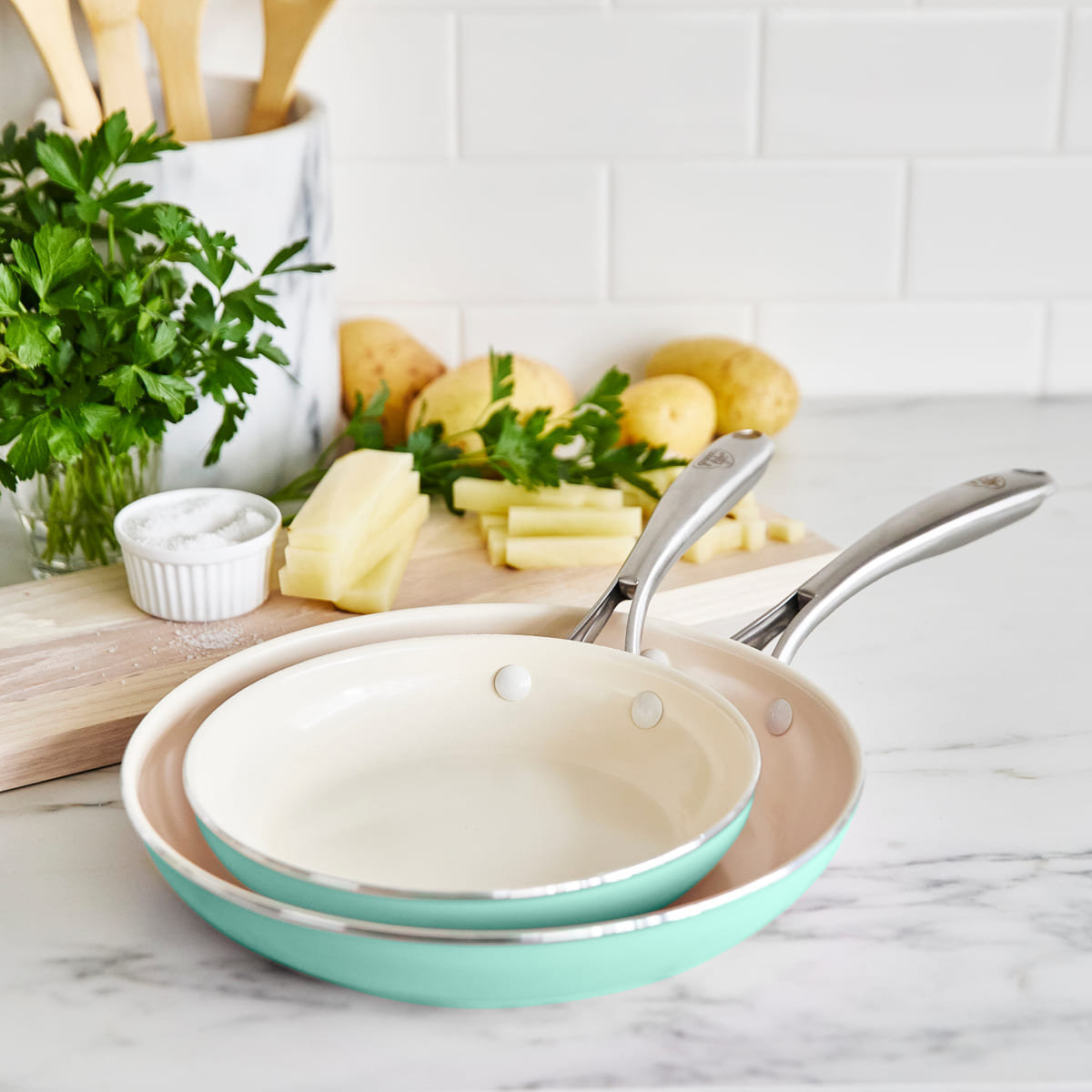 CC004710-001 - Porpoise GREENLIFE ARTISAN 12PC COOKWARE SETS, TURQUOISE - Product Image 3