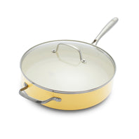 GREENLIFE ARTISAN  SKILLET WITH LID, YELLOW - 30CM